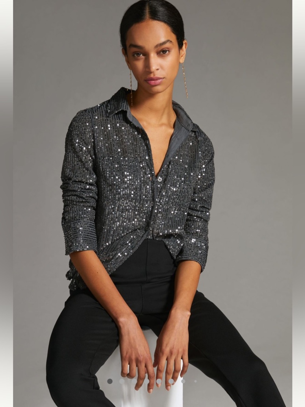 Anthropologie The Remie Sequin Buttondown